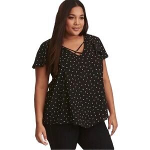 Torrid Georgette Blouse Size 2X Blouse ruffles short sleeves size 2X